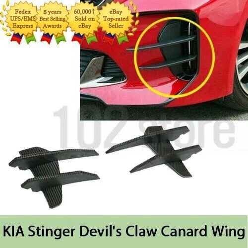 Juego de alas de canard de garra del diablo de parachoques delantero genuino OEM para KIA Stinger 18-22 Foto 1 de 1