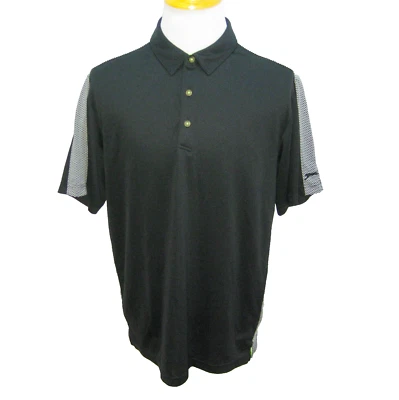 Camisa polo masculina de golfe SLAZENGER (tamanho XL) preta e cinza manga curta - Imagem 1 de 4