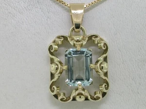 Aquamarin Anhänger 585 Gelbgold 14Kt Gold natürlicher Aquamarin 2,44ct - Bild 1 von 4