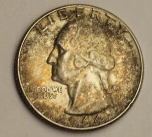 1964 Washington Quarter Silver Monster Toned Uncirculated! BU! Nice!* - Picture 1 of 3