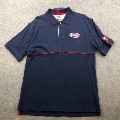Ole Miss Polo Shirt Mens Large Blue Embroidered Colonel Rebel Logo Y2K Retro* Cover