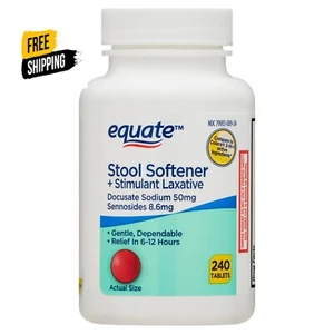 Equate Stool Softener Plus Stimulant Laxative Tablets for Constipation, 240 Coun - Picture 1 of 1