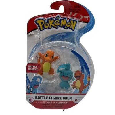 精灵宝可梦 Charmander and Wynaut 2 英寸高战斗雕像新品 — 第 1/4 张图片