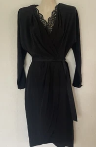 Joseph Magnin Dress Vintage In GC. Black With Lace Size S - Picture 1 of 8