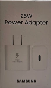 Samsung - 25W Super Fast Charging Wall Charger - White New/Sealed - Picture 1 of 2