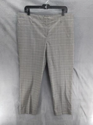 Van Heusen Elastic Waist Pants Women Sz 16 Regular Black White Plaid High Rise - Image 1 of 4