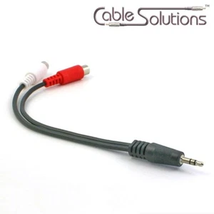 Stereo Audio 3.5mm mini/2-RCA-female "Y" Breakout Adapter Cable, YM-35TRSM-2RCAF - Picture 1 of 5