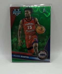 2023-24 Bowman Chrome University Alijah Martin Green Refractor /99 FAU 1st - Picture 1 of 2