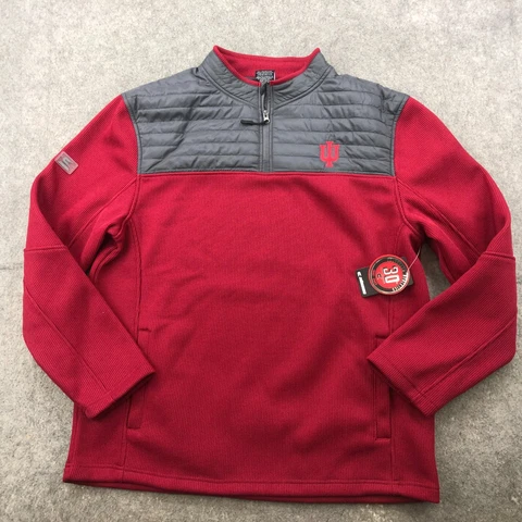 Indiana Hoosiers Jacket Mens 2XL  Red Embroidered Logo Full Zip Knit NEW Cover