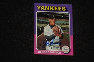 GEORGE "DOC" MEDICH 1975 TOPPS MINI SIGNED AUTOGRAPHED CARD #426 YANKEES - Picture 1 of 1