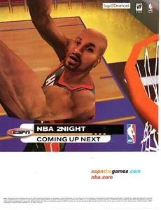 Videogioco 2000 ESPN NBA 2NIGHT STAMPA ANNUNCIO WALL ART - SEGA DREAMCAST BASKET AD - Foto 1 di 4