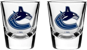 Shot Glass 2 oz Vancouver Canucks team Set Of Two NHL Licensed dishwasher safe - Picture 1 of 2