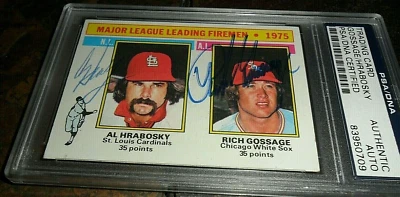 1976 TOPPS #205 Al Hrabosky & Goose Gossage Signed PSA/DNA Cardinals White Sox - Image 1 of 2