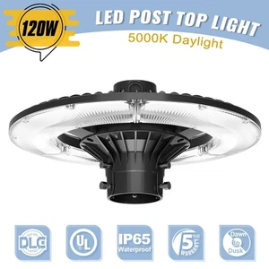 120W LED Post Top Light With Photocell Dusk To Dawn Commercial Outdoor Lighting - Picture 1 of 13