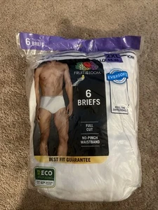 Fruit of the Loom Mens White Tag Free Cotton Briefs Underwear 6 Pk Size 2XL New - Picture 1 of 10