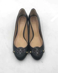 Tory Burch Womens Mini Miller Black Leather Round Toe Pump Heels Size 6.5 M - Picture 1 of 9