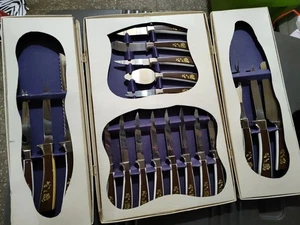 Vintage 19-teiliges Sheffield English Blades Golden Prestige Besteckset komplett  - Bild 1 von 3