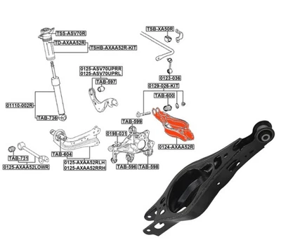 Rear Lower Track Control Arm left or right FEBEST 0124-AXAA52R for Toyota RAV 4 - Image 1 of 4