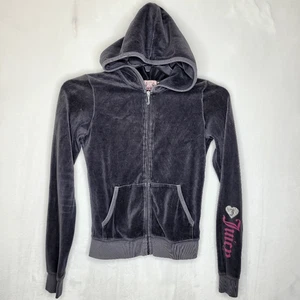 Sudadera con capucha de terciopelo adornada Juicy Couture talla pequeña - Imagen 1 de 8