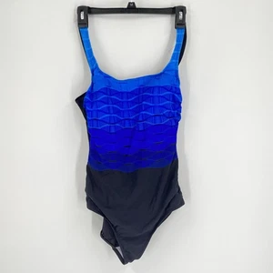 Reebok Blue and Black One Piece Swimwear size 14 - Picture 1 of 3