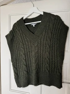 Next Knitted Vest Wool Blend Bottle Green Size L - Picture 1 of 5