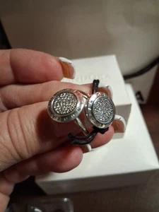 Pandora Authentic Brand New Sterling Silver Signature Cz Pave Logo Ring Size 8-9 - Picture 1 of 18