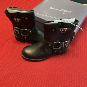 Universal Thread NIB Women's Size 9 Connor Biker Black Buckle Ankle Boots - Picture 1 of 6