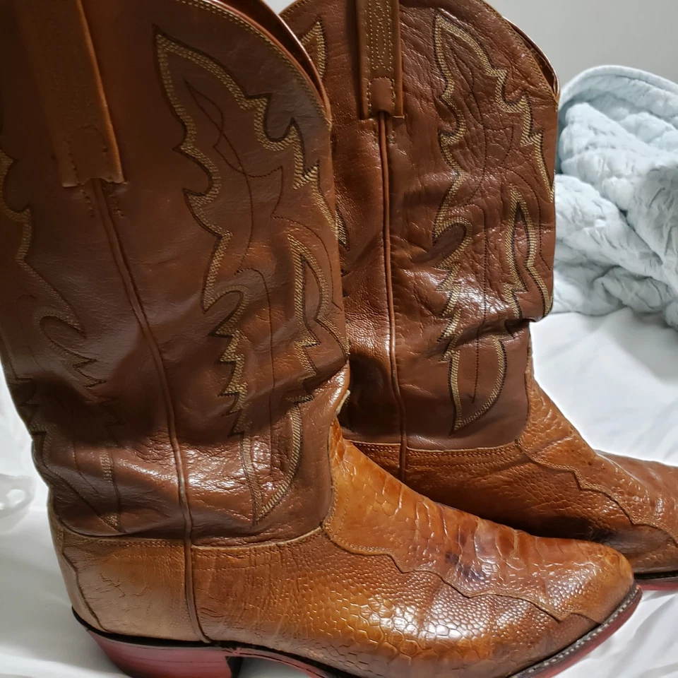 Botas de Vaquero Lucchese Pierna de Avestruz 11 EE, Hombres Gardog Original Tacones y Suelas Rojo Foto 1 de 4