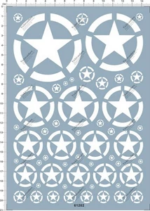 Calcomanía de tobogán acuático estrella blanca vehículo tanque Panzer Insignias militares de 5-72 mm - Imagen 1 de 1