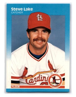 1987 Fleer Glossy #300 Steve Lake - St. Louis Cardinals - Image 1 of 2