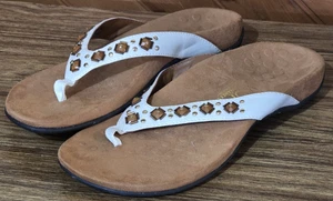 Vionic Orthaheel FLORIANA REST verzierte Zehenstegsandalen Flip-Flop Größe 7 weiß - Bild 1 von 6