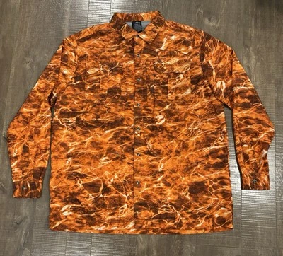 MOSSY OAK Elements Agua FISHING SHIRT Long Sleeve Vented FIRE Men's XL 46-48 A6 - Image 1 of 4
