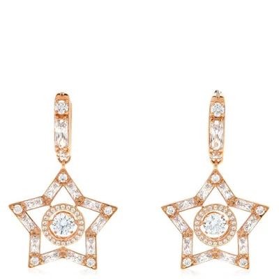 Pendientes colgantes Swarovski Stella enchapados en tono oro rosa blanco cortes mixtos Foto 1 de 3