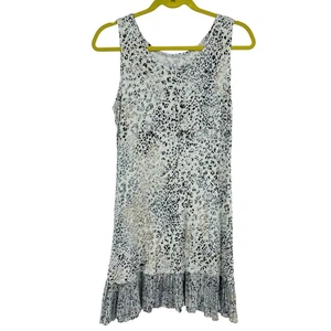 LOGO Layers Tank Top Pleated Ruffle Stretch Lori Goldstein M - Picture 1 of 16