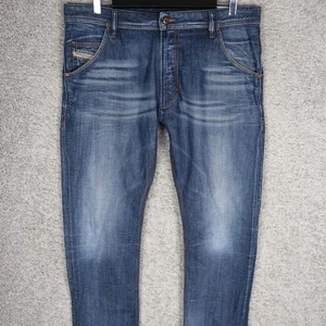DIESEL KROOLEY 0806U VAQUEROS PARA HOMBRE W36 L32 REG SLIM DENIM DESGASTADO CREMALLERA 806U - Imagen 1 de 9