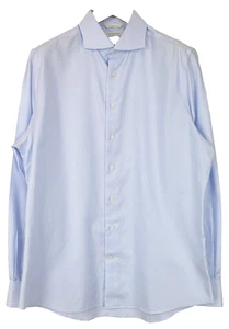 SUITSUPPLY MEN Shirt 43/17 Extra Slim Blue Cutaway Stripe Pattern - Picture 1 of 7
