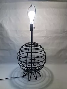 Vintage Wrought Iron MCM Space Age Hair Pin Legged Table Lamp UNIQUE - Picture 1 of 8