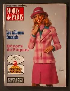 'MODES DE PARIS' FRENCH VINTAGE MAGAZINE/PATTERN EASTER ISSUE 24 APRIL 1973 - Picture 1 of 4