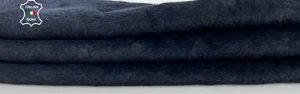 DARK BLUE MIDNIGHT Short HAIR On sheepskin Shearling Leather fur 23"x25" #C1135 - Picture 1 of 7