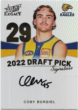 2023 Select Legacy Draft Pick Signature Gold (DPSG29) Coby BURGIEL Eagles 87/90
