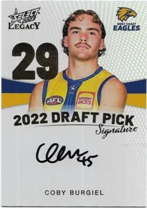 2023 Select Legacy Draft Pick Signature Gold (DPSG29) Coby BURGIEL Eagles 87/90 - Picture 1 of 1