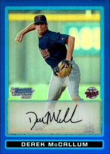 2009 Bowman Chrome Draft Prospects Blue Refractors #BDPP52 Derek McCallum /99