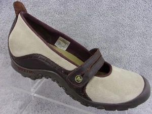 Merrell Plaza women's beige and brown suede mary jane strap sport casual US7.5 - Picture 1 of 12