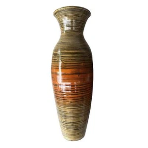 30 Golden Brown Spun Bamboo Accent Floor Vase - Picture 1 of 6
