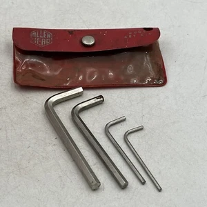 VINTAGE Allen Head HEX KEY 4 Pc Short Arm ALLEN WRENCH SET RED CASE USA Handyman - Picture 1 of 5