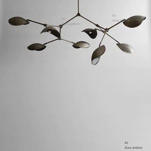 1950's BRANCH CUT SHADE URCHIN BRASS SPUTNIK CHANDELIER VINTAGE STILNOVO MODERN - Picture 1 of 2