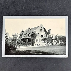Vintage DB Postcard Of Lincoln County Jail Merrill, WI RPPC W/ Notation - Picture 1 of 3