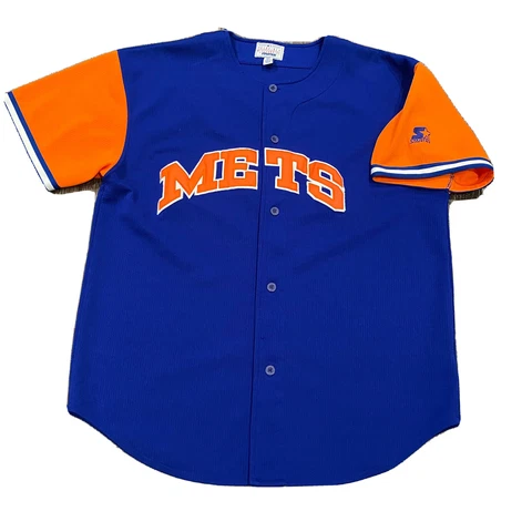Vintage Starter New York Mets Jersey Sewn Stitched Men's Size XL Blue Orange Cover
