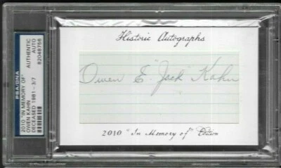 Owen Kahn Braves 2010 In Memory Of autograph d.1981 3 of 7 made - Image 1 of 2