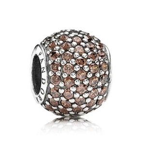 Genuine Pandora Charm "Brown Pavé Ball" - 791051BCZ - retired - Picture 1 of 1